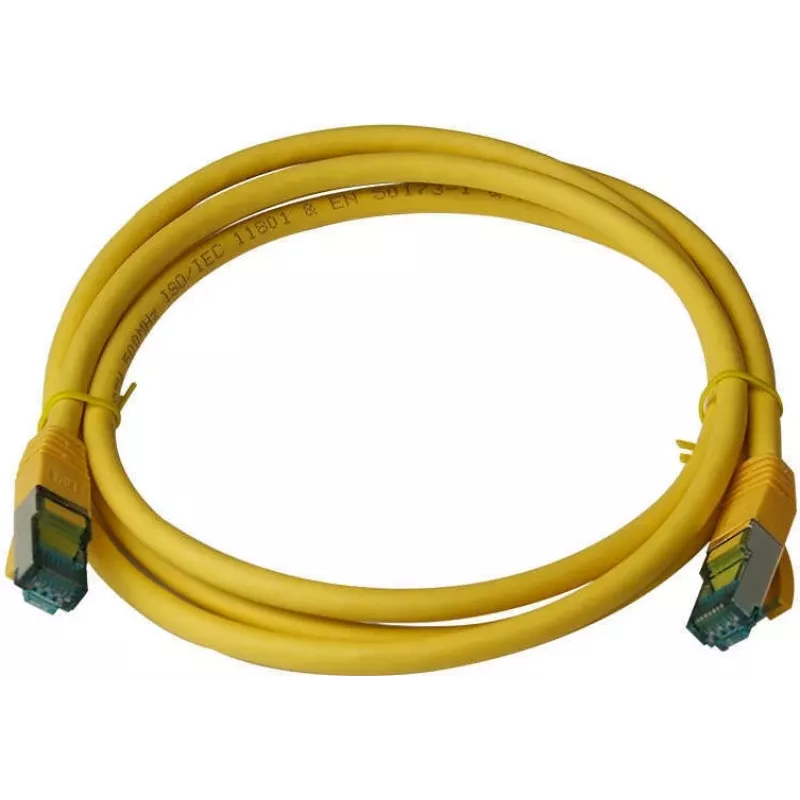 IT-BUDGET Full Copper Premium Patch Cable - Cat.6A - 500 MHz - Halogen-Free - PoE+ - AWG 26/7 - Yellow - 10 m