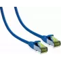 IT-BUDGET Full Copper Premium Patch Cable - Cat.6A z surowym kablem Cat.7 - 600 MHz - Bezhalogenowy - PoE+ - 10GBit - Niebieski - 0,5 m