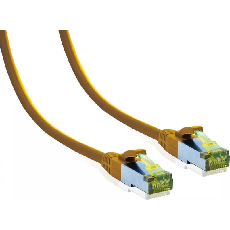 IT-BUDGET Premium Patch Cable Cat.6A z przewodem Cat.7 - 600 MHz - LSZH - PoE+ - 10GBit - Żółty - 3 m