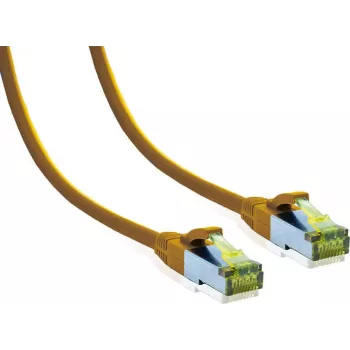 IT-BUDGET Premium Patch Cable Cat.6A z przewodem Cat.7 - 600 MHz - Bezhalogenowy - PoE+ - 10 Gigabit - Żółty - 1,5 m