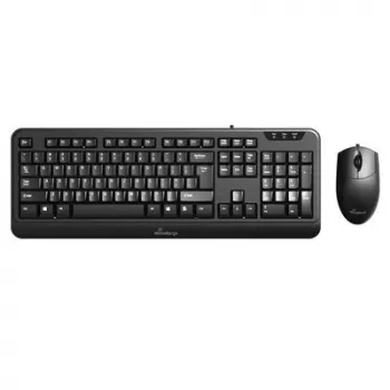 MediaRange Przewodowy Zestaw Klawiatura i Mysz Optyczna 3 Przyciski, QWERTY (GR), Czarny (MROS108-GR)