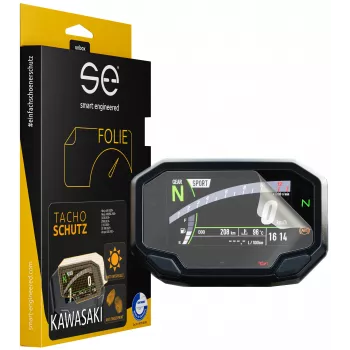 smart.engineered se folia ochronna na wyświetlacz motocykla, 2 szt. (przezroczysta i antyrefleksyjna), do Kawasaki Ninja 650 / Ninja 1000SX / Z650 / Z900 / Z H2 (2020+), ZX-10R (2021+), Versys 650 (2022+)