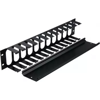 Rockstable 2U 19-calowy panel zarządzania kablami - Czarny - Stal SPCC - 483 mm (RS19-002)