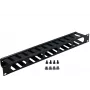 Rockstable 1U 19-calowy panel zarządzania kablami - Czarny - Stal SPCC - 483 mm (RS19-02)