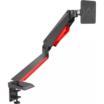 Rockstable RS-MM008 Uchwyt do monitora gamingowy na 1 monitor - zacisk biurkowy / montaż przez otwór - 8 kg - 15 inch-32 inch - 100x100 mm - Czarny - Czerwony