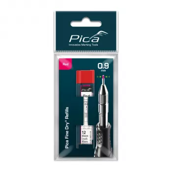 PICA-MARKER Pica Fine-Dry Refills Red - 10 wkładów, 2,8 mm, 125 mm, blister