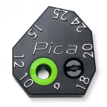 PICA-MARKER Pica Scriber Block - Czarny ABS Plastikowy Prowadnik do Znakowania z Temperówką, Cyrklem, Prowadnikiem Linii Równoległych i Głębokości do Pica-Dry Longlife Automatic Pen