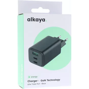 ALKAYA NEXUS GaN Charger 65W Black (CR-50004)