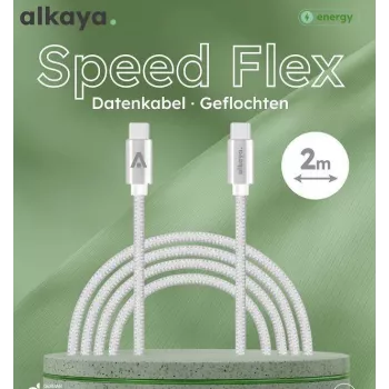 ALKAYA Speed Flex USB-C do USB-C Kabel 2 m Biały (CL-60031)