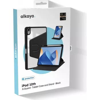 ALKAYA Lucid 360 Etui do iPada 10. generacji (10,9 cala, 2022) - Czarny (CS-40002)