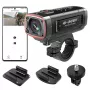 AKEEYO AKY-710S 4K Motocyklowa Kamera Samochodowa Dwukanałowa z GPS, Wi-Fi, Wodoodporna IP67 - Czarny