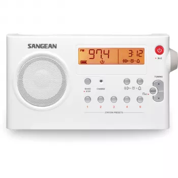 Sangean PR-D7 White Przenośne Radio AM/FM Stereo z Budzikiem