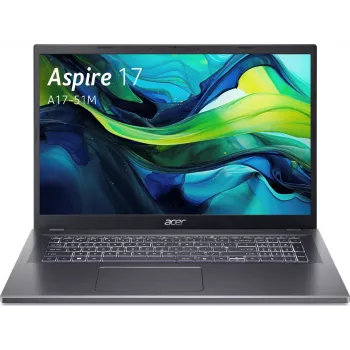Laptop Acer Aspire 17 A17-51M - Intel Core 5 120U 1.4 GHz - 16 GB RAM DDR5 - 1.024 TB NVMe SSD - 17.3 inch Full HD LED - Windows 11 Pro - Intel Graphics - Wi-Fi 6E - Bluetooth 5.3 - Srebrny/Czarny