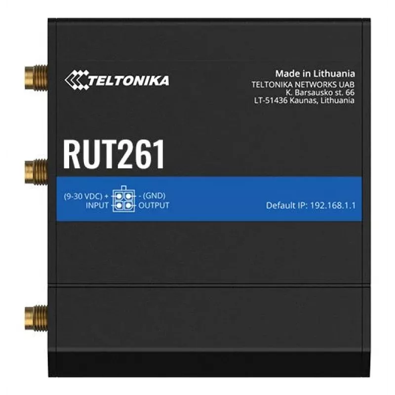 Teltonika Router przemysłowy RUT261 - 4G LTE Cat 6, Wi-Fi 4, Dual SIM, zasilacz EU