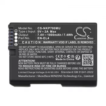CAMERON SINO Bateria Typ EN-EL4 A E do Nikon D2H D2Hs D2X D2Xs D3 D3S D3X F6 z portem USB-C / CS-NKP700MU