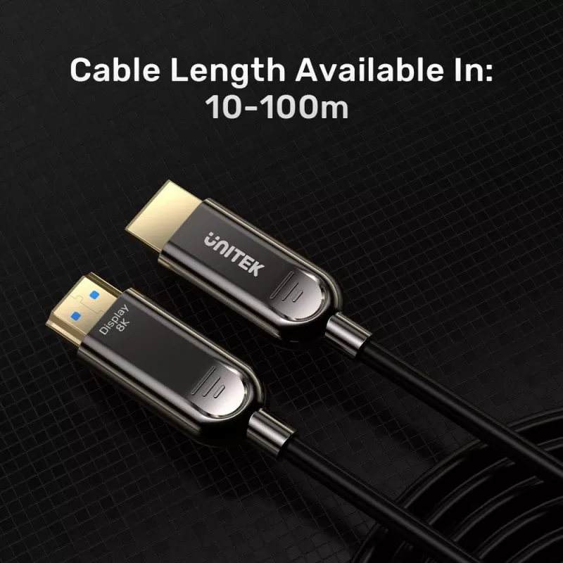 UNITEK Active Optical HDMI 2.1 Cable 8K 120Hz 70m Black