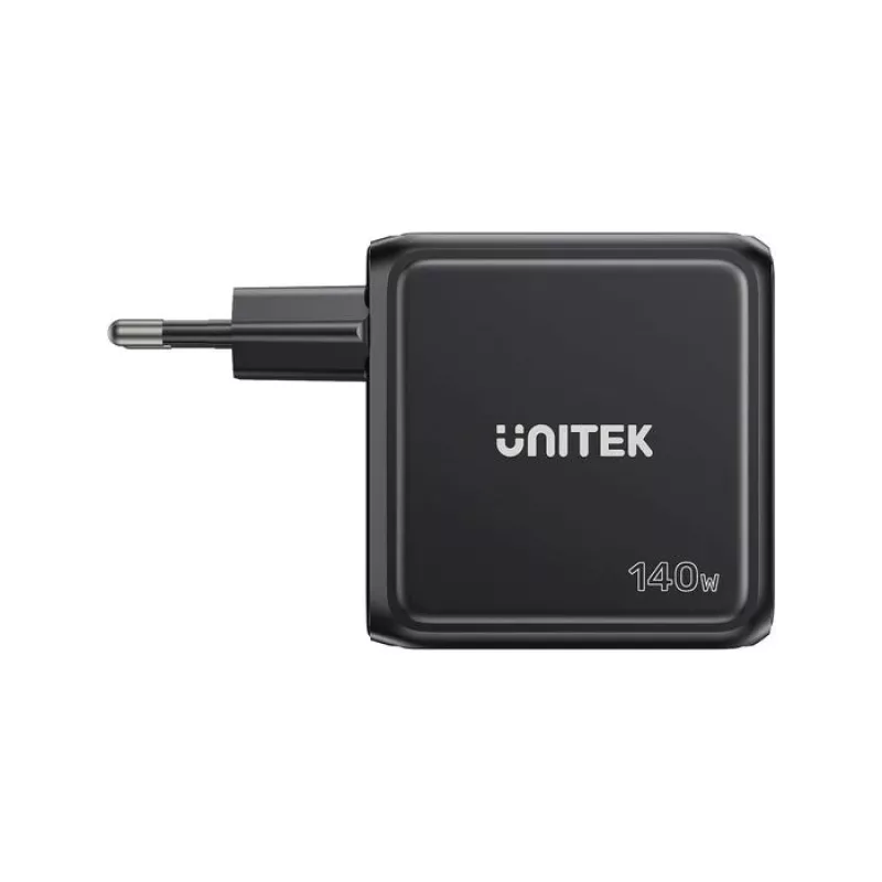 UNITEK GaN Charger z Wyświetlaczem 140W 3xUSB-C 1xUSB-A PD3.0 QC4.0 Czarny