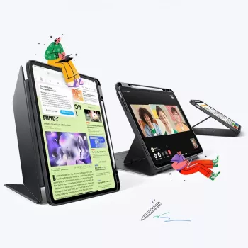 ESR Flip Hybrid Case do iPad Air 13 inch 1 / 2 / 3 / 2024-2026 Czarny