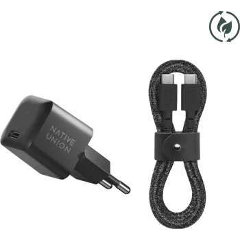 Native Union 30W USB-C Fast GaN Charger Black + USB-C Cable Cos.