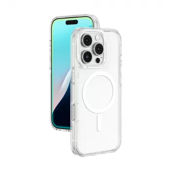 AMAZINGTHING Minimal Mag Case Silikonowe etui z pierścieniem magnetycznym do iPhone 16 Pro - przezroczyste