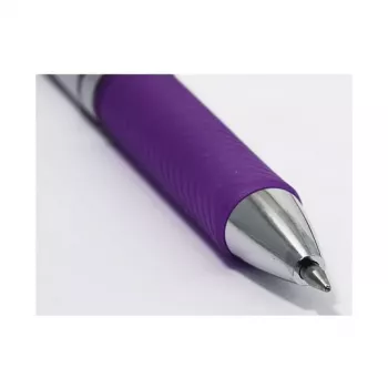 Pentel BL77-VO EnerGel Długopis żelowy - 0,7 mm - Fioletowy tusz - Srebrna obudowa - Średnia linia - 12 sztuk