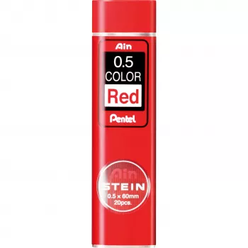 Pentel AIN STEIN Czerwony Grafit do Ołówków Mechanicznych 0,5 mm Żywy Kolor