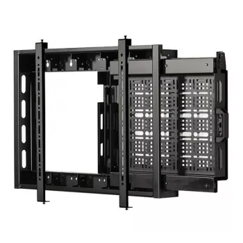 B-TECH BT7883/B Uchwyt ścienny do płaskiego ekranu z wysuwaną półką AV, VESA 600x400, 70 kg, czarny
