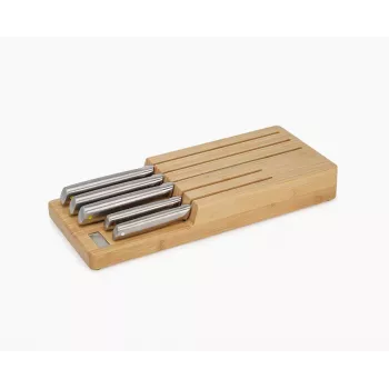Joseph Joseph Elevate SST zestaw noży z bambusową wkładką do szuflady, 6-elementowy, srebrny/beżowy 10563