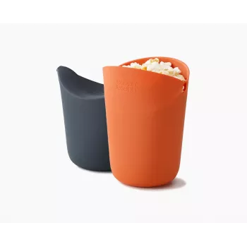 Zestaw do popcornu do mikrofali Joseph Joseph M-Cuisine 2-częściowy pomarańczowy