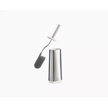 Joseph Joseph Flex 70517 Szczotka do WC ze stali nierdzewnej z silikonową główką, srebrny/szary
