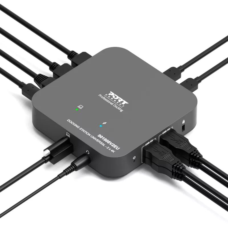 PORT Designs Universal Docking Station - 2 x 4K 2 HDMI z zasilaczem - EU