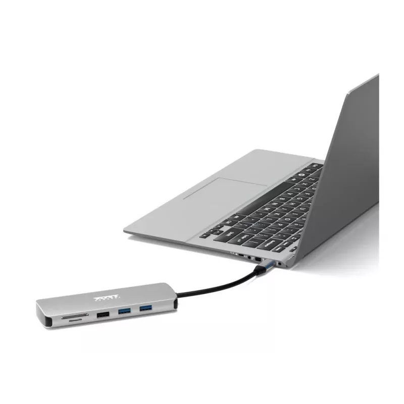 PORT Designs USB-C 9-in-1 Docking Station z 4K HDMI i 85W PD - Space Grey