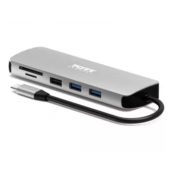 PORT Designs USB-C 9-in-1 Docking Station z 4K HDMI i 85W PD - Space Grey