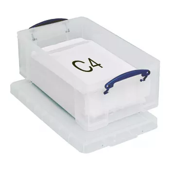 Really Useful Boxes 12C Pudełko do przechowywania - 12 litrów - Przezroczyste - Prostokątne - Polipropylen - Pokrywa zatrzaskowa