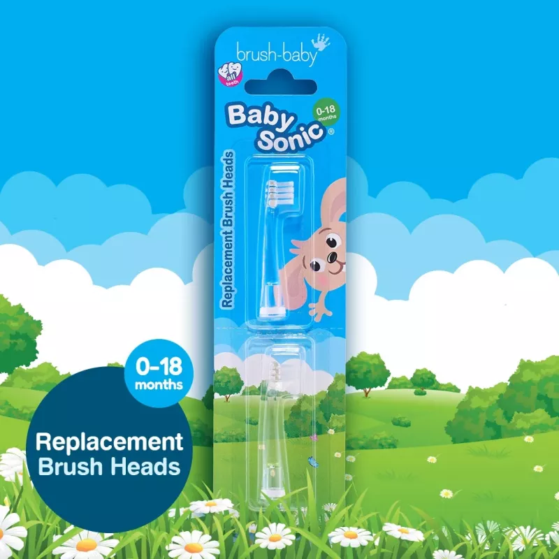 Brush-Baby BabySonic Wkłady szczoteczkowe 0-18 miesięcy 2 sztuki Biały