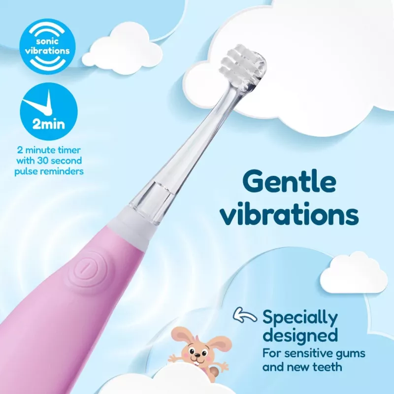 BRUSH-BABY Baby Sonic Sonic Toothbrush 0-3 Years Pink