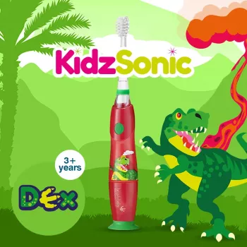 BRUSH BABY Kidz Sonic Electric Toothbrush for Children 3+ Years - Dinosaur Design