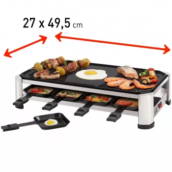 FRITEL RG 2170 Raclette Grill Stal nierdzewna Chrom/Czarny 1200 W 8 Osób