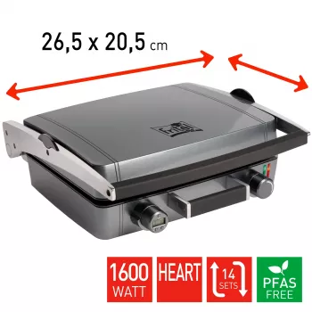 FRITEL WaffleTastic CW 3668 Gofrownica Serca Antracyt Metaliczny 1600W