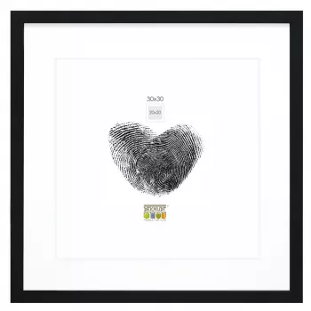 Deknudt S66KF2 P1 30x30 Wood Black Photo Frame with Passepartout