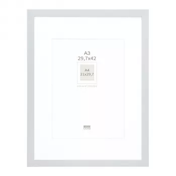 Deknudt S66KD1 P1 DIN A3 29.7x42 cm Wood Silver Picture Frame with Passepartout