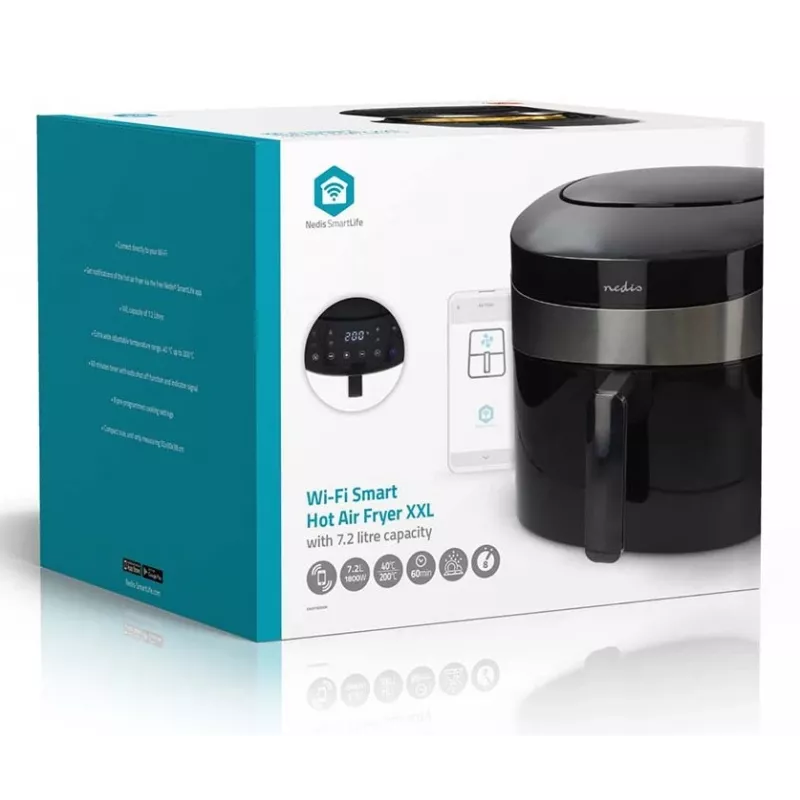 Nedis KAAF180BKW Cyfrowa Frytkownica Powietrzna 4.6 L 1500 W Czarny