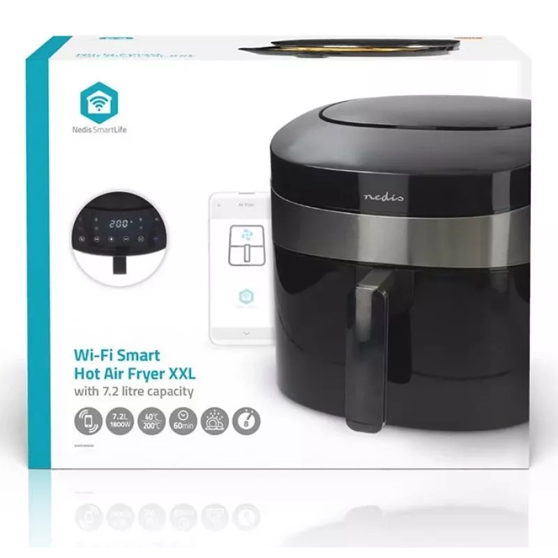 Nedis KAAF180BKW Cyfrowa Frytkownica Powietrzna 4.6 L 1500 W Czarny