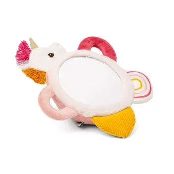 Lilliputiens Activity Mirror Lena the Unicorn z Uchwytami, Zabawka Sensoryczna dla Niemowląt 3m+