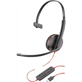 Poly Blackwire C3210 USB-C - 3200 Series - Wired On-Ear Monaural Headset with Noise-Cancelling Microphone - Black