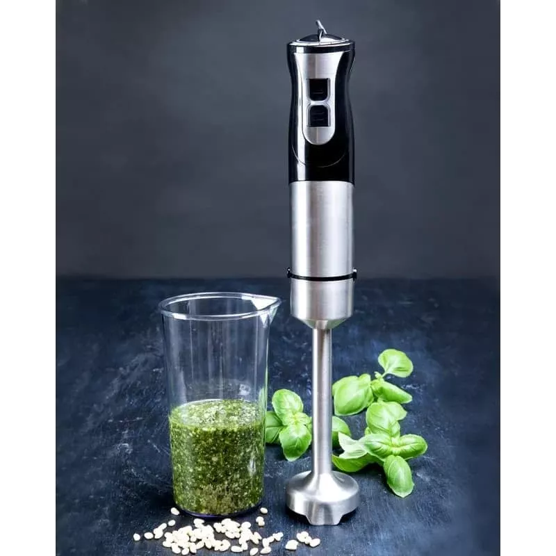 Młynek do kawy Gastronoma 18210001, stożkowe żarna, 150 W, 18 ustawień, czarno-srebrny