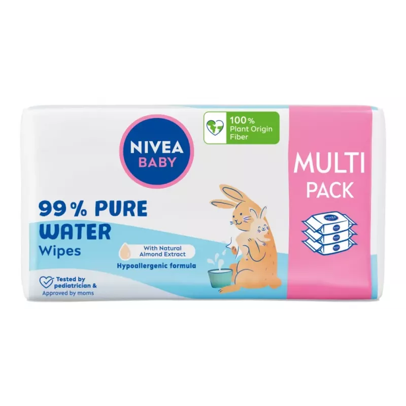 NIVEA Baby chusteczki nawilżane Pure Water 3x57 szt.