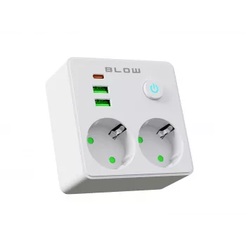 BLOW Power Strip R-20 PRx2 2xUSB-A + USB-C Biały