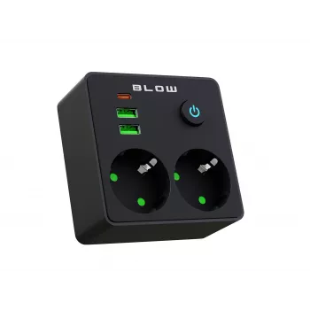 BLOW Power Strip R-20 PRx2 2xUSB-A USB-C Czarny