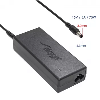 Akyga AK-ND-14 zasilacz do laptopów Toshiba, 75 W, 15 V / 5 A, 6,3 x 3,0 mm